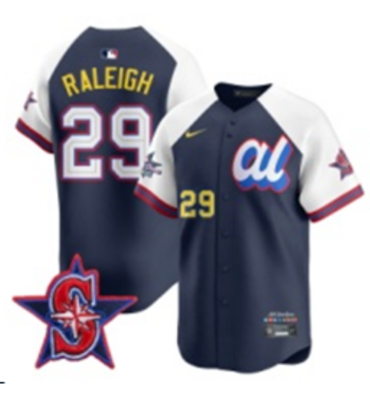 Men Seattle Mariners #29 Raleigh Blue MLB  All star Nike 2025 Jersey style 09->seattle mariners->MLB Jersey